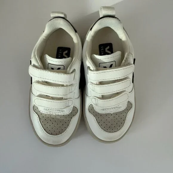 Veja V-10 Velcro CWL Kids Sneakers White Black EU 25 US 8.5 - Picture 3 of 7